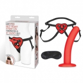 Красный поясной фаллоимитатор Red Heart Strap on Harness   5in Dildo Set - 12,25 см. - Lux Fetish - купить с доставкой в Одинцово