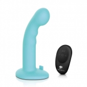 Голубая изогнутая насадка 6in Remote Control Ripple P-Spot G-Spot на черных трусиках - 16 см. - Pegasus - купить с доставкой в Одинцово