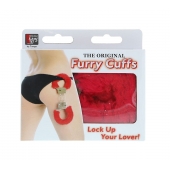 Металлические наручники с красной меховой опушкой METAL HANDCUFF WITH PLUSH RED - Dream Toys - купить с доставкой в Одинцово