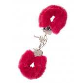 Металлические наручники с красной меховой опушкой METAL HANDCUFF WITH PLUSH RED - Dream Toys - купить с доставкой в Одинцово