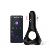 Черное виброкольцо Magic Motion Rise с подхватом мошонки - Magic Motion - в Одинцово купить с доставкой