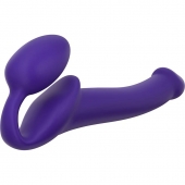 Фиолетовый безремневой страпон Silicone Bendable Strap-On - size S - Strap-on-me - купить с доставкой в Одинцово