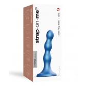 Голубая насадка Strap-On-Me Dildo Plug Balls size S - Strap-on-me - купить с доставкой в Одинцово