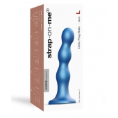Голубая насадка Strap-On-Me Dildo Plug Balls size L - Strap-on-me - купить с доставкой в Одинцово