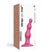 Розовая насадка Strap-On-Me Dildo Plug Beads size S - Strap-on-me - купить с доставкой в Одинцово
