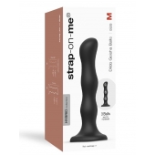 Черная насадка Strap-On-Me Dildo Geisha Balls size M - Strap-on-me - купить с доставкой в Одинцово