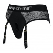 Черные трусики для насадок Diva Lingerie Harness - size M - Strap-on-me - купить с доставкой в Одинцово