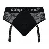 Черные трусики для насадок Diva Lingerie Harness - size M - Strap-on-me - купить с доставкой в Одинцово