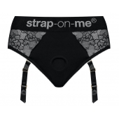 Черные трусики для насадок Diva Lingerie Harness - size L - Strap-on-me - купить с доставкой в Одинцово