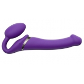 Фиолетовый безремневой вибрострапон Vibrating Bendable Strap-On - size L - Strap-on-me - купить с доставкой в Одинцово
