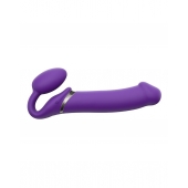 Фиолетовый безремневой вибрострапон Silicone Bendable Strap-On - size XL - Strap-on-me - купить с доставкой в Одинцово