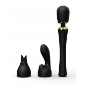 Черный wand-вибратор Kyro с 2 насадками - Zalo
