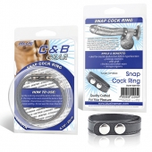 Кольцо на пенис SNAP COCK RING из искусственной кожи на клепках - BlueLine - в Одинцово купить с доставкой