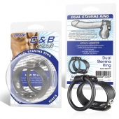 Двойное кольцо выносливости на пенис DUAL STAMINA RING - BlueLine - в Одинцово купить с доставкой
