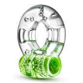 Зеленое эрекционное виброкольцо Arouser Vibrating C-Ring - Blush Novelties - в Одинцово купить с доставкой