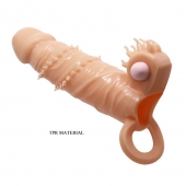 Телесная удлиняющая вибронасадка Penis Sleeve Connor - 17 см. - Baile - в Одинцово купить с доставкой