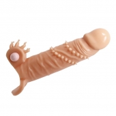 Телесная удлиняющая вибронасадка Penis Sleeve Connor - 17 см. - Baile - в Одинцово купить с доставкой