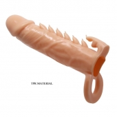 Телесная удлиняющая насадка Penis Sleeve Emmitt - 17 см. - Baile - в Одинцово купить с доставкой