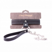 Узкий однослойный ошейник с поводком - Crazy Handmade - купить с доставкой в Одинцово