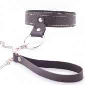 Узкий однослойный ошейник с поводком - Crazy Handmade - купить с доставкой в Одинцово