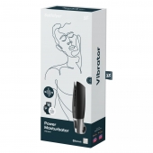 Черный мастурбатор с вибрацией Power Masturbator - Satisfyer - в Одинцово купить с доставкой