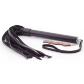 Черная кожаная плеть  Индиго  - 50 см. - Crazy Handmade - купить с доставкой в Одинцово