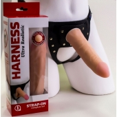 Страпон Харнесс из трусиков и насадки-фаллоса - 17,5 см. - LOVETOY (А-Полимер) - купить с доставкой в Одинцово