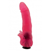 Розовая насадка для страпона с клиторальными лепестками - 18,5 см. - LOVETOY (А-Полимер) - купить с доставкой в Одинцово