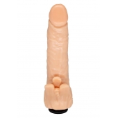 Телесная гелевая насадка-фаллос с клиторальными лепестками - 18,5 см. - LOVETOY (А-Полимер) - купить с доставкой в Одинцово