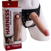 Реалистичный страпон Harness из трусиков и насадки-фаллоса - 18,5 см. - LOVETOY (А-Полимер) - купить с доставкой в Одинцово