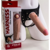 Реалистичный страпон Harness из трусиков и насадки-фаллоса - 18,5 см. - LOVETOY (А-Полимер) - купить с доставкой в Одинцово