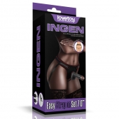 Женский темнокожий страпон Easy Strapon Set 7 Inch - 18 см. - Lovetoy - купить с доставкой в Одинцово