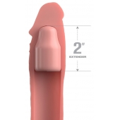 Телесная насадка-удлинитель 2 Inch Silicone X-tension with Strap - 20,3 см. - Pipedream - в Одинцово купить с доставкой