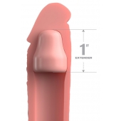 Телесная насадка-удлинитель 1 Inch Silicone X-tension - 17,8 см. - Pipedream - в Одинцово купить с доставкой