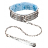 Серебристый ошейник из искусственной кожи - Sitabella - купить с доставкой в Одинцово