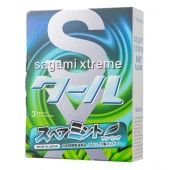 Презервативы Sagami Xtreme Mint с ароматом мяты - 3 шт. - Sagami - купить с доставкой в Одинцово