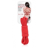 Красная хлопковая веревка для связывания - 3 м. - Lux Fetish - купить с доставкой в Одинцово