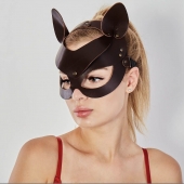 Коричневая кожаная маска  Кошечка - Sitabella - купить с доставкой в Одинцово