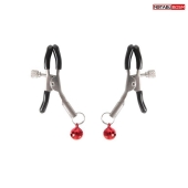Серебристые зажимы на соски с шариками - Notabu - купить с доставкой в Одинцово