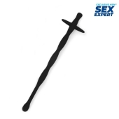 Черный силиконовый уретральный стимулятор - 15 см. - Sex Expert - купить с доставкой в Одинцово