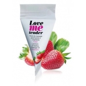 Съедобное согревающее массажное масло Love Me Tender Strawberry с ароматом клубники - 10 мл. - Love to Love - купить с доставкой в Одинцово