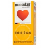 Презервативы с колечками и пупырышками Masculan Ribbed+Dotted - 10 шт. - Masculan - купить с доставкой в Одинцово