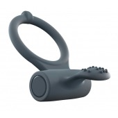 Серое перезаряжаемое эрекционное кольцо с вибрацией Power Clit - Dorcel - в Одинцово купить с доставкой