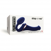 Синий безремневой страпон Multi Orgasm Size S с клиторальной стимуляцией - Strap-on-me - купить с доставкой в Одинцово