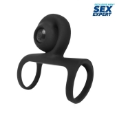 Черная вибронасадка на пенис Sex Expert - Sex Expert - в Одинцово купить с доставкой