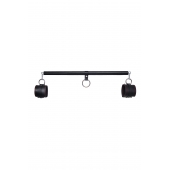 Черная распорка для ног с кожаными манжетами - Pecado - купить с доставкой в Одинцово