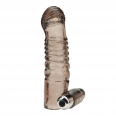Дымчатая насадка на пенис с вибрацией  Vibrating Penis Enhancing Sleeve Extension - 13,3 см. - BlueLine - в Одинцово купить с доставкой