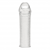 Текстурированная насадка на пенис Clear Textured Penis Enhancing Sleeve Extension - 16,5 см. - BlueLine - в Одинцово купить с доставкой