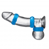 Комплект из трех голубых колец для эрекции 3-Pack Nuts   Bolts Stretch Cock Ring Set - BlueLine - в Одинцово купить с доставкой