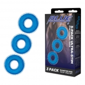 Комплект из трех голубых колец для эрекции 3-Pack Ultra-Stim Stretch Cock Rings - BlueLine - в Одинцово купить с доставкой